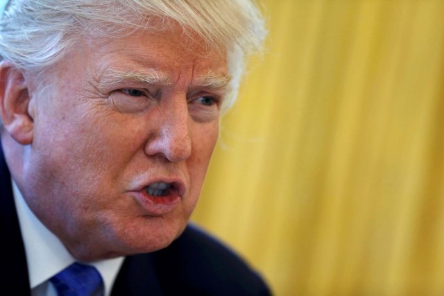 U.S. President Donald Trump is interviewed by Reuters in the Oval Office at the White House in Washington, U.S., February 23, 2017. REUTERS/Jonathan Ernst     TPX IMAGES OF THE DAY