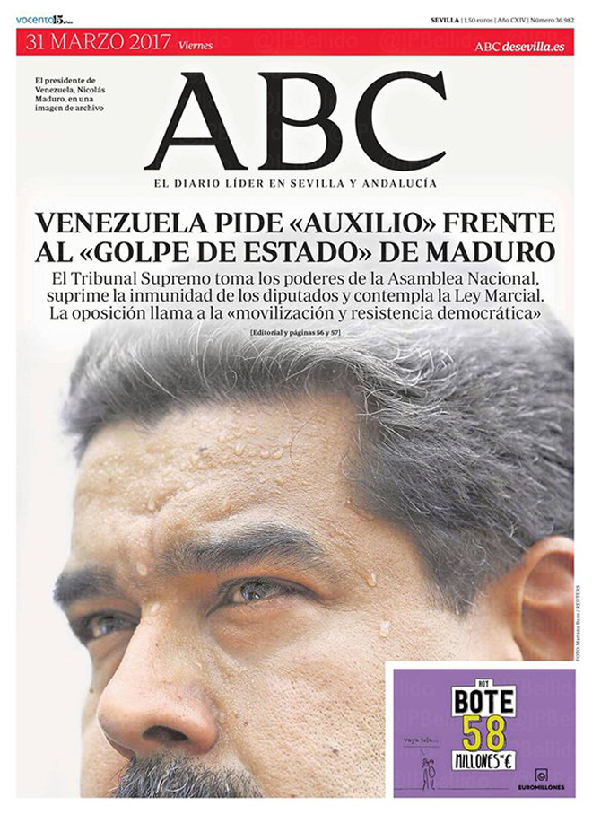 Portadas de la prensa internacional de este #31Mar: Venezuela es titular en varias primeras planas