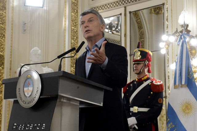 Mauricio Macri, presidente de Argentina. EFE/PRESIDENCIA DE ARGENTINA/SOLO USO EDITORIAL/NO VENTAS