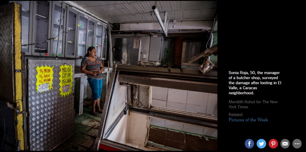 En la selección de fotos de la semana del NYT, hay dos sobre la crisis venezolana