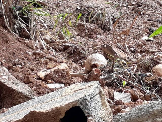 Foto: Cementerio de Los Salias se viene abajo con todo y tumbas / Diario Avance