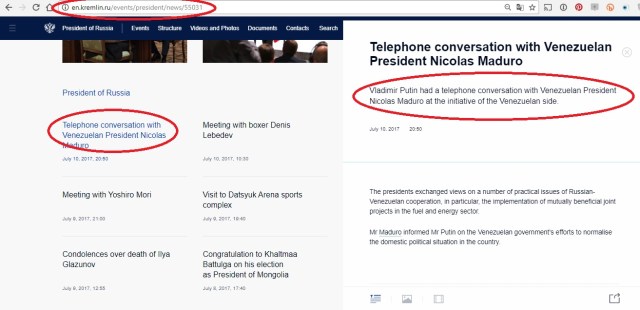 PutinMaduroConversacion10JUL2017