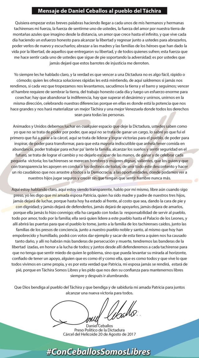 Carta de Ceballos al tachira cartopag