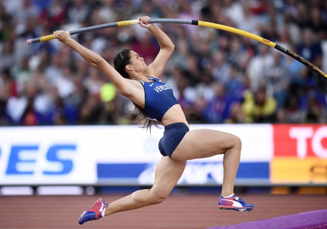 Athletics - World Athletics Championships - Women's Pole Vault Final – London Stadium, London, Britain - August 6, 2017. Robeilys Peinado of Venezuela in action. REUTERS/Dylan Martinez