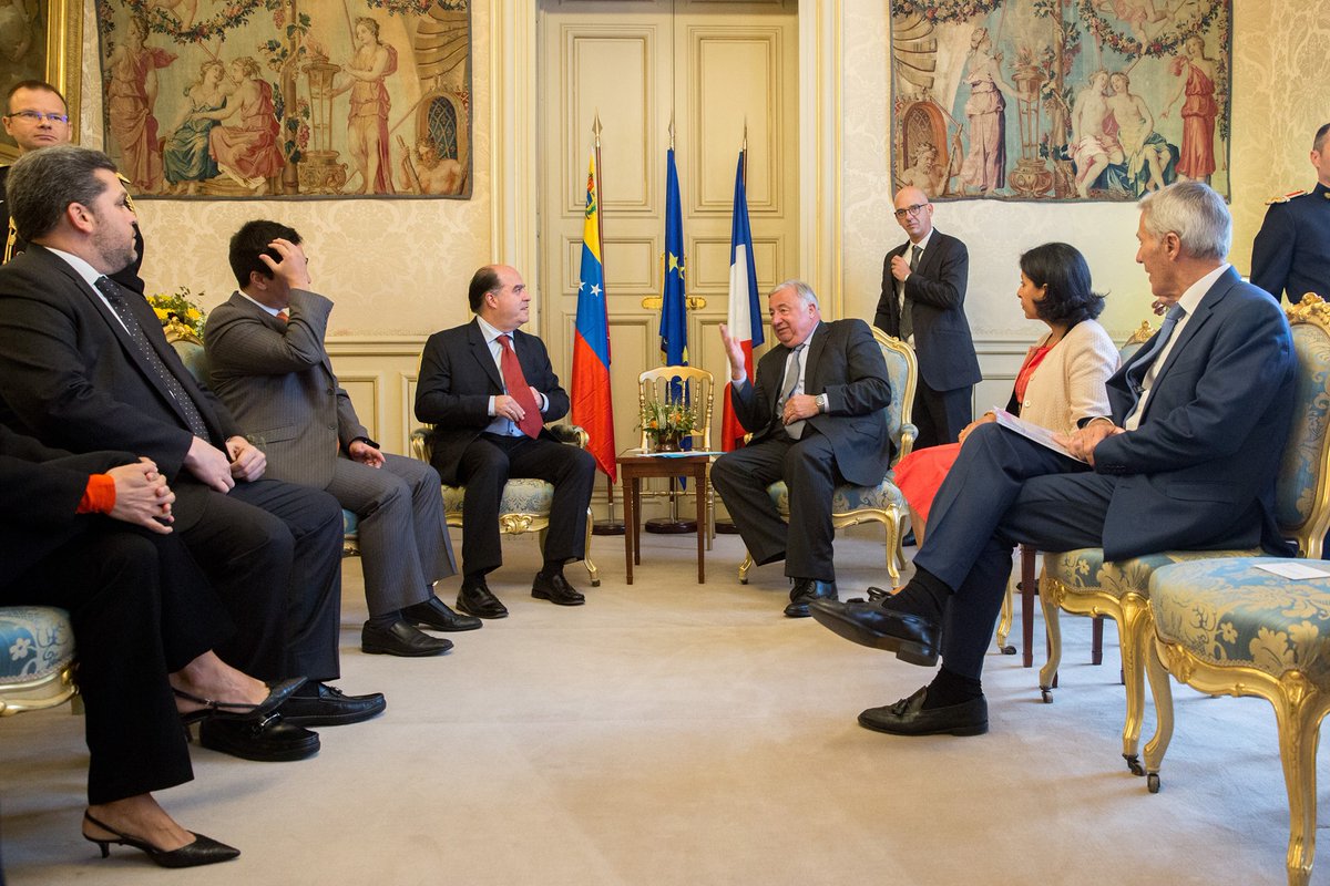 Borges y Guevara se reunieron con el presidente del Senado francés (fotos)