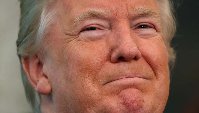 U.S. President Donald Trump reacts as he hosts the Minority Enterprise Development Week White House awards ceremony at the White House in Washington, U.S., October 24, 2017. REUTERS/Kevin Lamarque