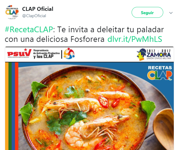 ¡Una “cedemadrada”!…  El Clap tuitea receta de fosforera y los venezolanos enardecen (+ comentarios)