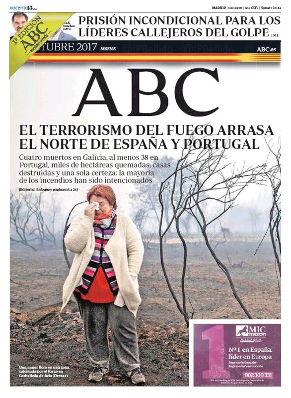 Portadas de la prensa internacional de este martes 17 de octubre de 2017