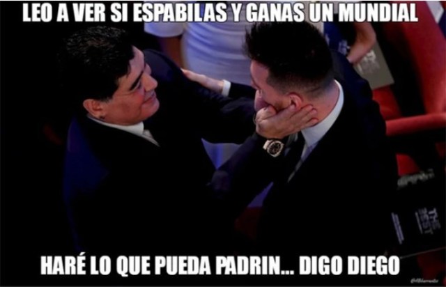 maradona y messi meme