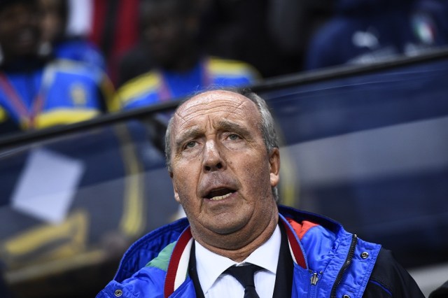 El entrenador de Italia, Gian Piero Ventura, durante el partido de clasificación de fútbol de la Copa Mundial de la FIFA 2018 entre Suecia e Italia en Solna, Suecia, el 10 de noviembre de 2017. Jonathan NACKSTRAND / AFP