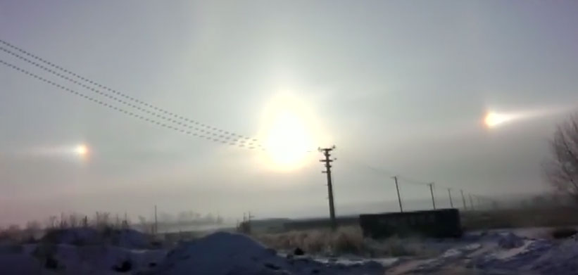 Tres soles aparecieron en el cielo de China