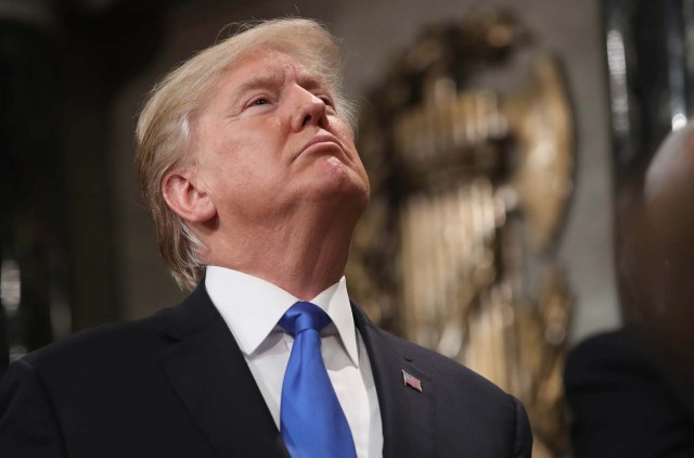 U.S. President Donald Trump delivers his first State of the Union address to a joint session of Congress inside the House Chamber on Capitol Hill in Washington, U.S., January 30, 2018. REUTERS/Win McNamee/Pool