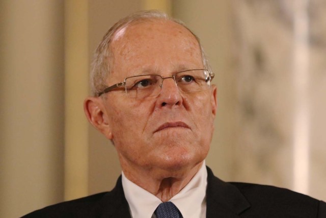 Peru's President Pedro Pablo Kuczynski attends a meeting with U.S. Secretary of State Rex Tillerson at the Government Palace in Lima, Peru, February 6, 2018. REUTERS/Guadalupe Pardo