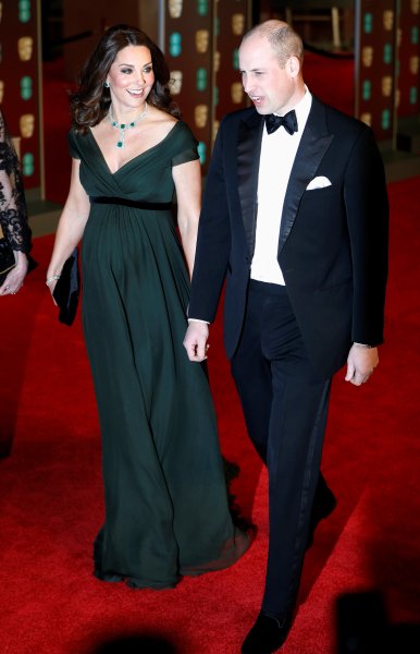 Britain's Prince William and his wife Katherine arrive at the British Academy of Film and Television Awards (BAFTA) at the Royal Albert Hall in London, Britain February 18, 2018. REUTERS/Peter Nicholls