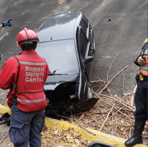 Lesionado conductor de vehículo que se precipitó en la Cota Mil este 20 de febrero (Foto extraída de las redes sociales)