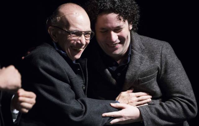 Abreu y Dudamel, en un acto en San Francisco en 2012. L. R. GETTY