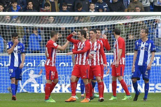 El delantero francés, Kevin Gameiro, salvó a los colchoneros / AFP PHOTO / ANDER GILLENEA