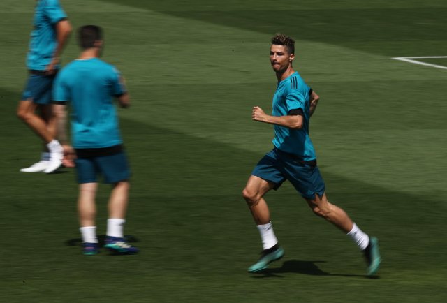 Soccer Football - Champions League - Real Madrid Training - Real Madrid City, Madrid, Spain - May 22, 2018   Real Madrid's Cristiano Ronaldo during training   REUTERS/Sergio Perez