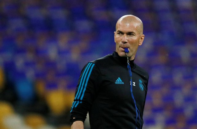 Soccer Football - Champions League Final - Real Madrid Training - NSC Olympic Stadium, Kiev, Ukraine - May 25, 2018   Real Madrid coach Zinedine Zidane during training   REUTERS/Gleb Garanich