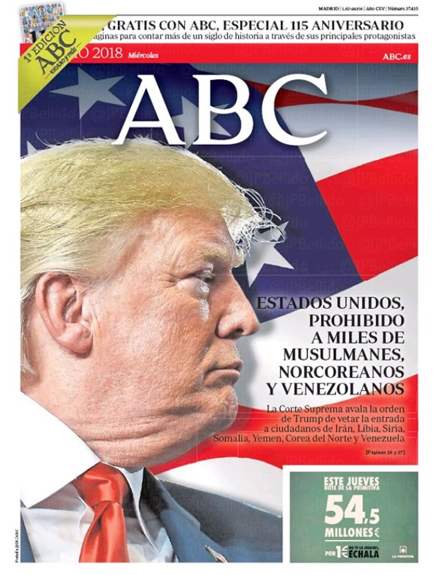 Portadas de la prensa internacional de este miércoles 27 de junio de 2018