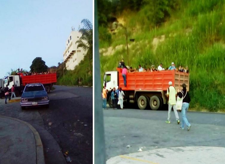 Mirandinos se trasladan en camiones de arena por falta de transporte público #27Jul