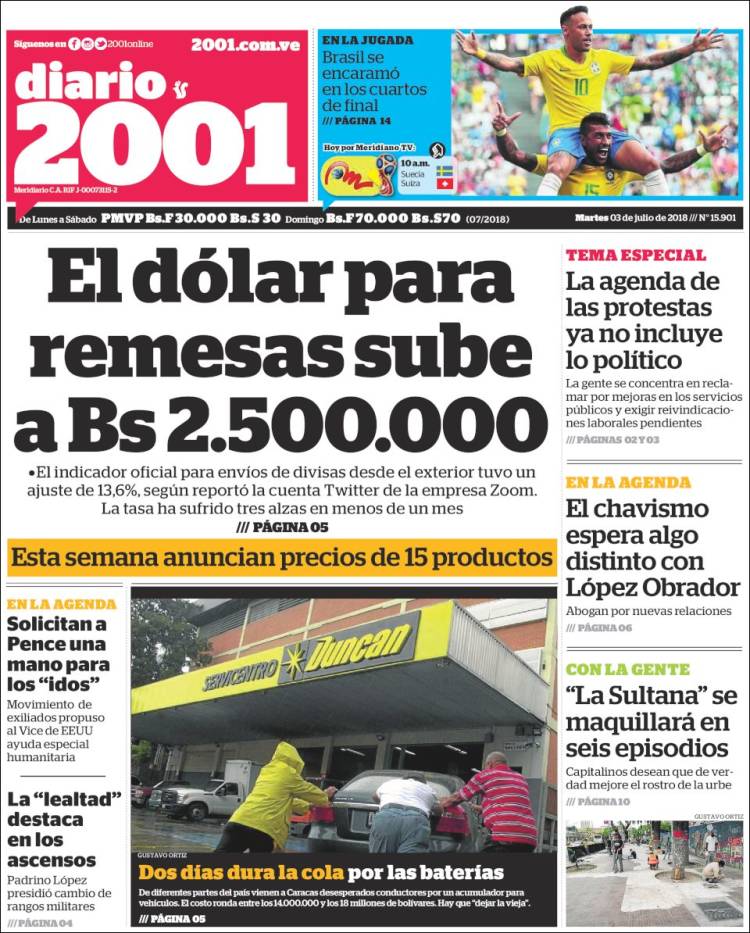 Portadas de este martes 3 de julio de 2018