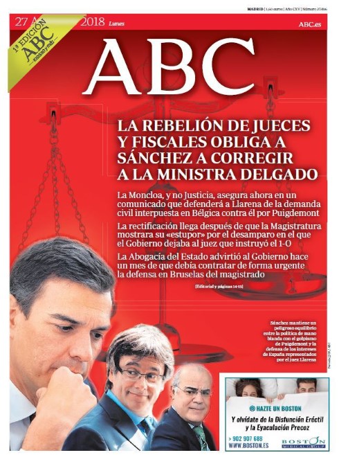 Portadas de la prensa internacional de este lunes 27 de agosto de 2018