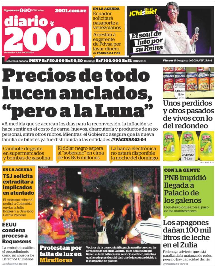 Portadas de este viernes 17 de agosto de 2018