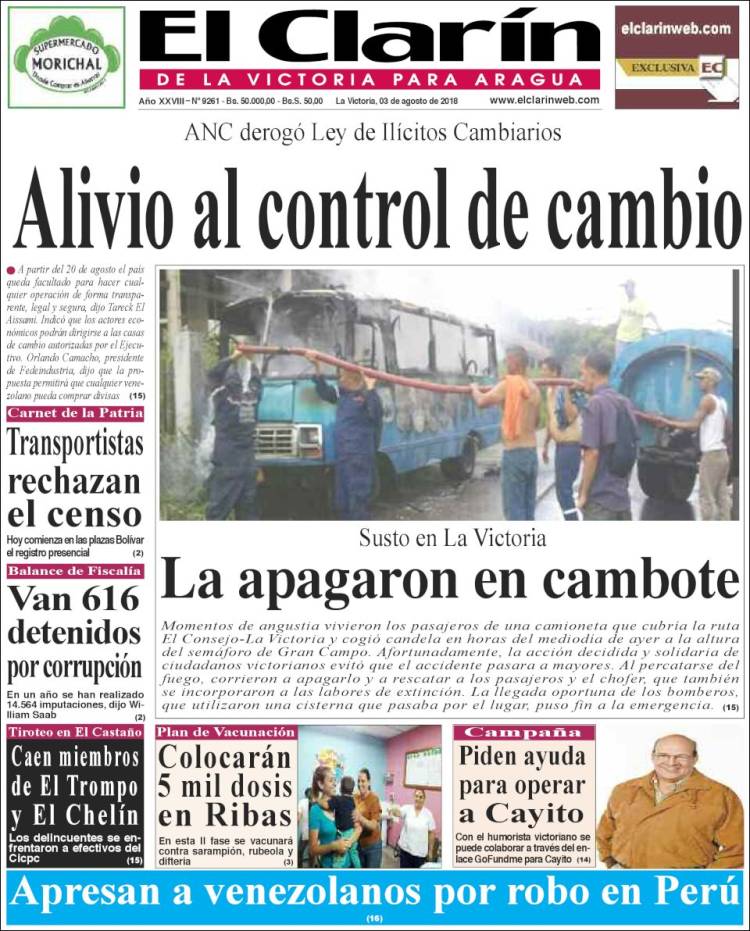 Portadas de este viernes 3 de agosto de 2018