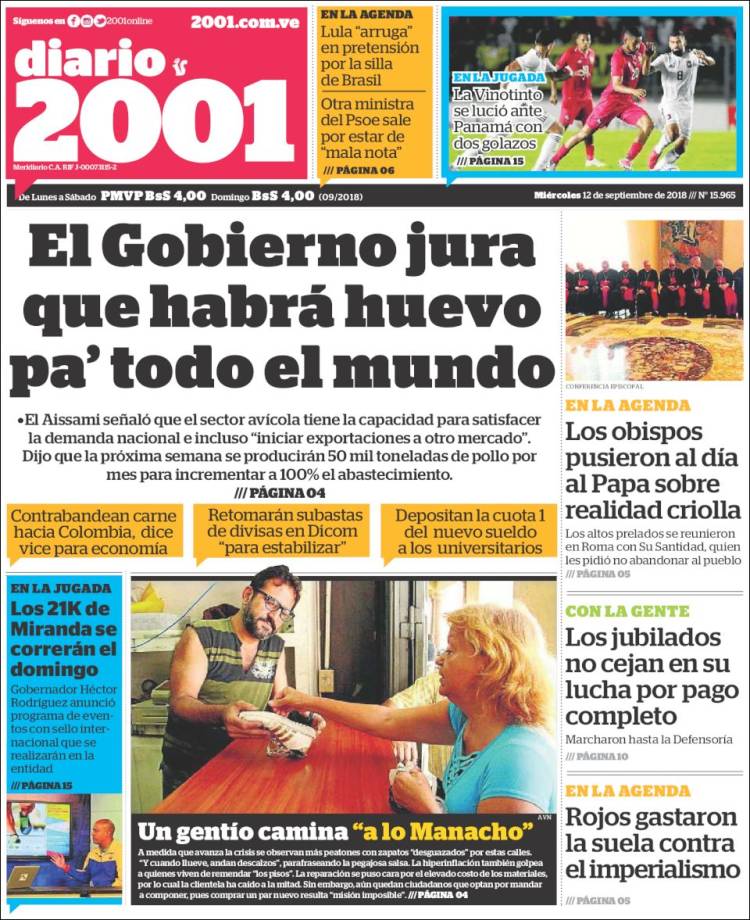 Portadas de este miércoles 12 de septiembre de 2018