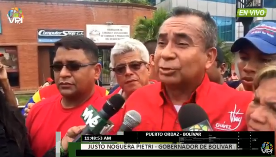 Marcha oficialista encabezada por Justo Noguera se dirige a Fedecámaras-Bolívar