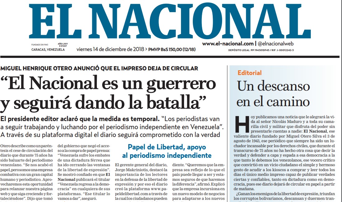 75 años después, la rotativa de El Nacional se apagó