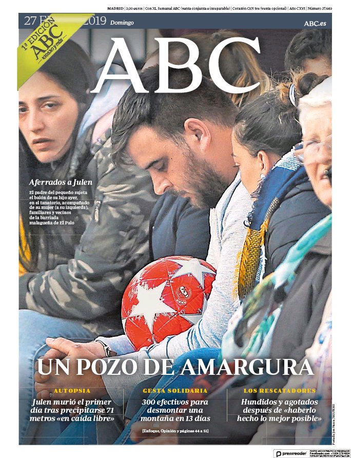 Portadas de la prensa internacional de este domingo 27 de enero de 2019