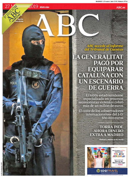 Portadas de la prensa internacional de este miércoles 27 de marzo de 2019