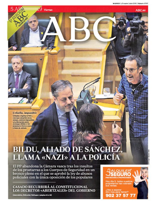 Portadas de la prensa internacional de este viernes 5 de abril de 2019