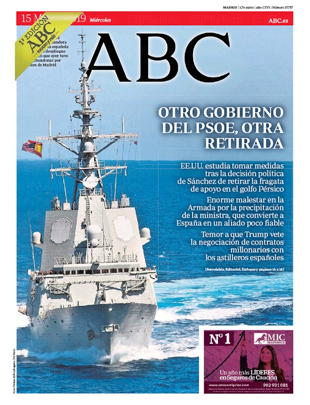 Portadas de la prensa internacional de este miércoles 15 de mayo de 2019