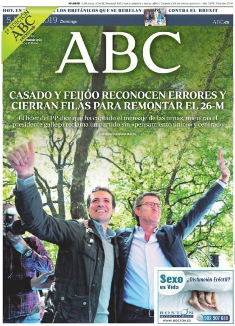 Portadas de la prensa internacional de este domingo 5 de mayo de 2019