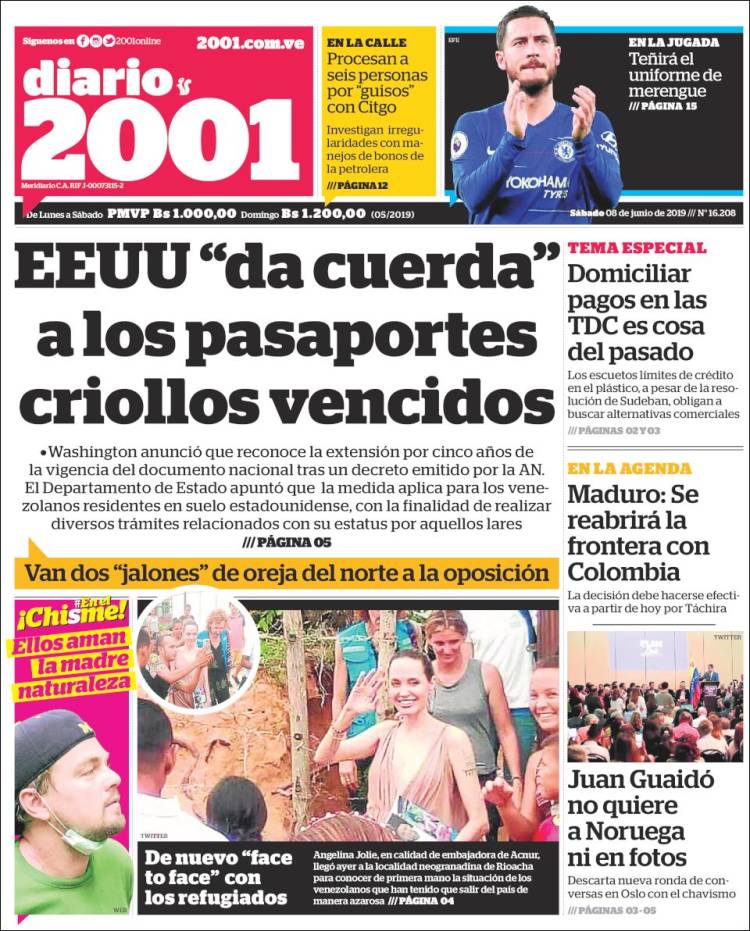 Portadas de este sábado 8 de junio de 2019