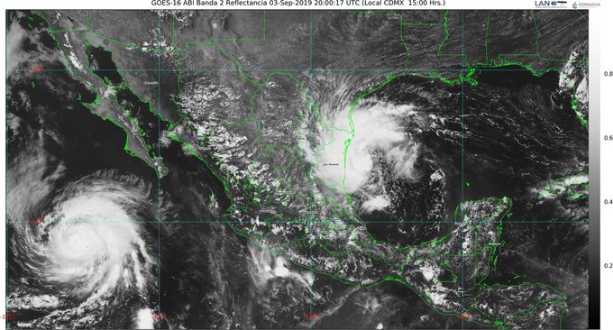 Huracán Juliette baja a categoría 2 lejos de las costas del Pacífico mexicano