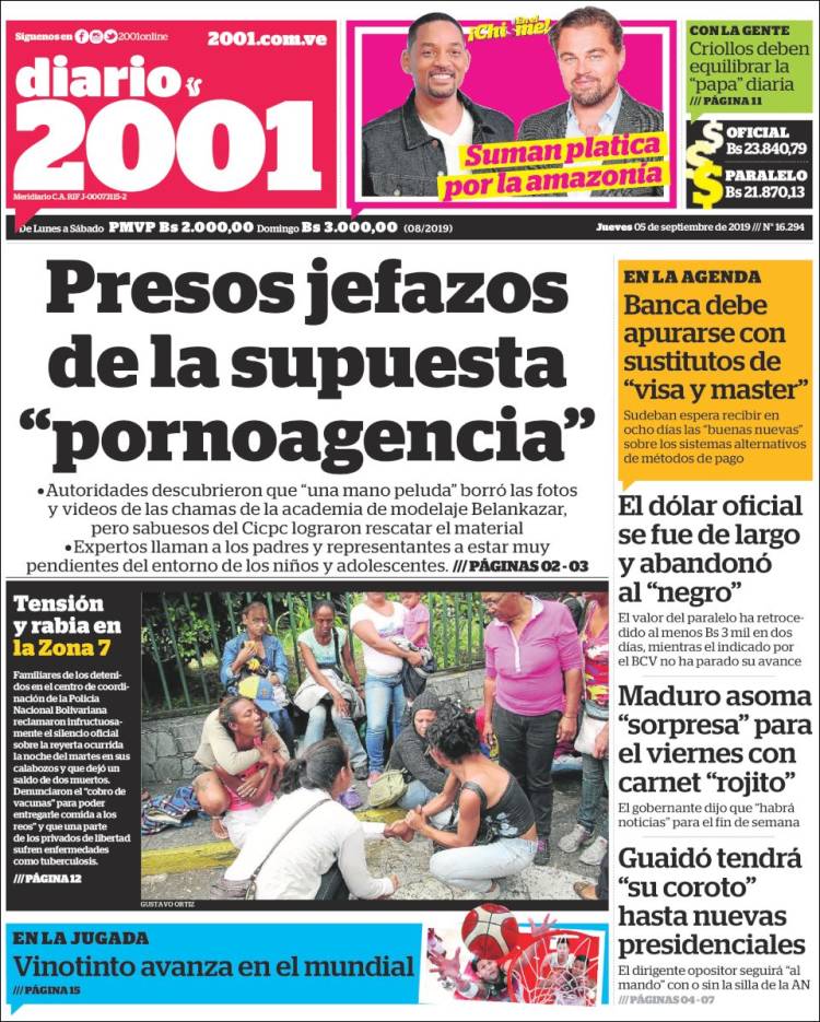 Portadas de este jueves 5 de septiembre de 2019