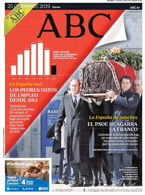 Portadas de la prensa internacional de este martes 29 de octubre de 2019