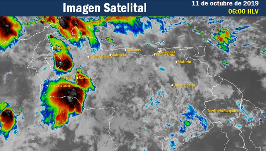 El estado del tiempo en Venezuela este viernes #11Oct, según el Inameh