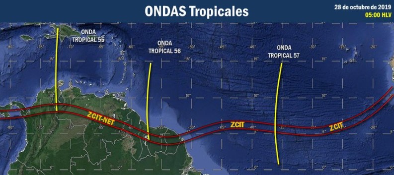 El estado del tiempo en Venezuela este lunes #28Oct, según el Inameh