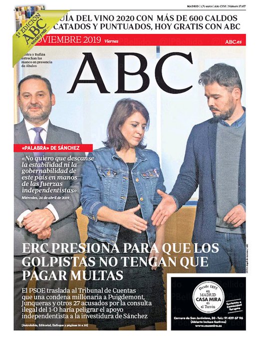 Portadas de la prensa internacional de este viernes 29 de noviembre de 2019