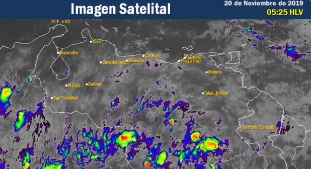 El estado del tiempo en Venezuela este miércoles #20Nov, según el Inameh