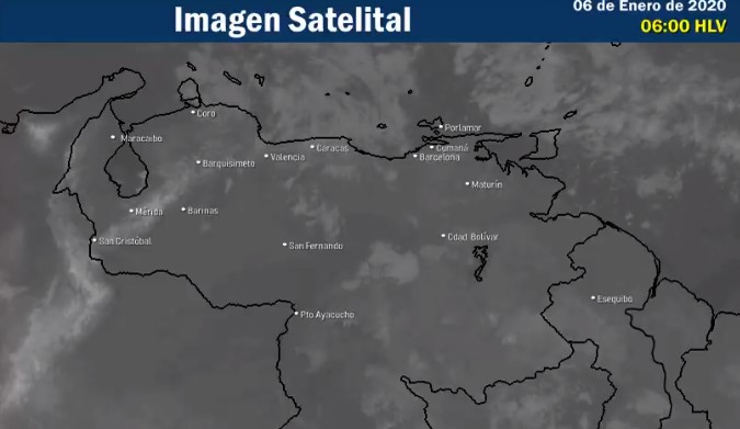 El estado del tiempo en Venezuela este lunes #6Ene, según el Inameh