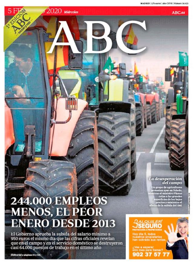 Portadas de la prensa internacional de este miércoles 5 de febrero de 2020