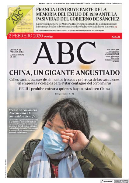 Portadas de la prensa internacional de este domingo 2 de febrero de 2020