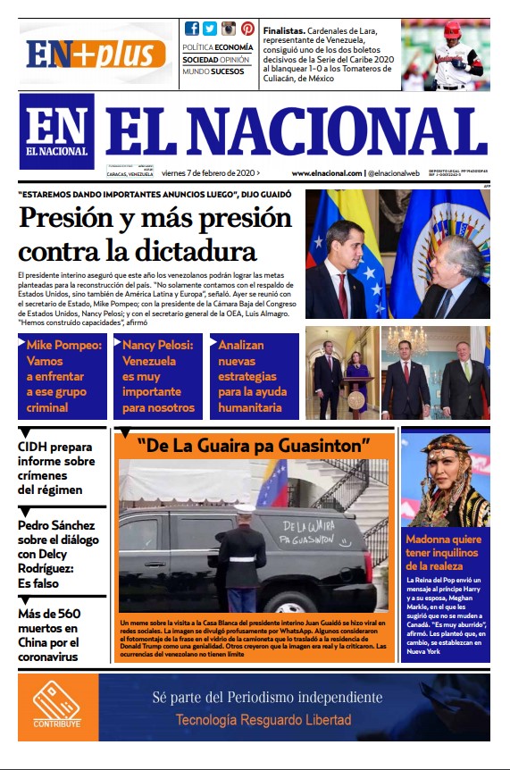 Portadas de este viernes 7 de febrero de 2020