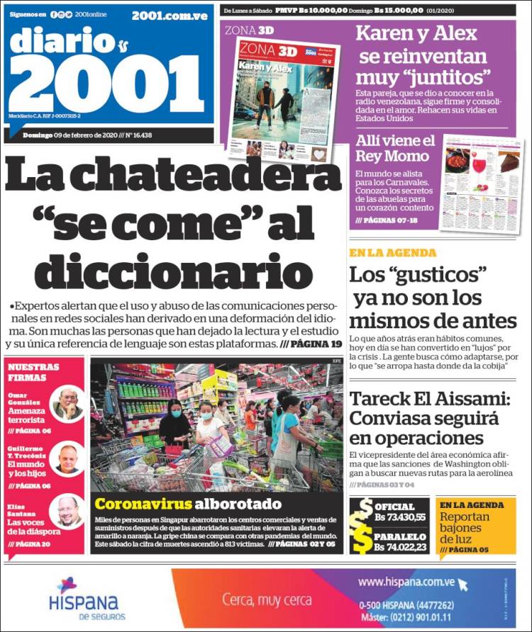 Portadas de este domingo 9 de febrero de 2020